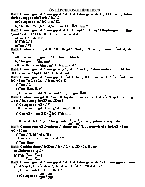 Ôn tập chương I - Hình học khối 9